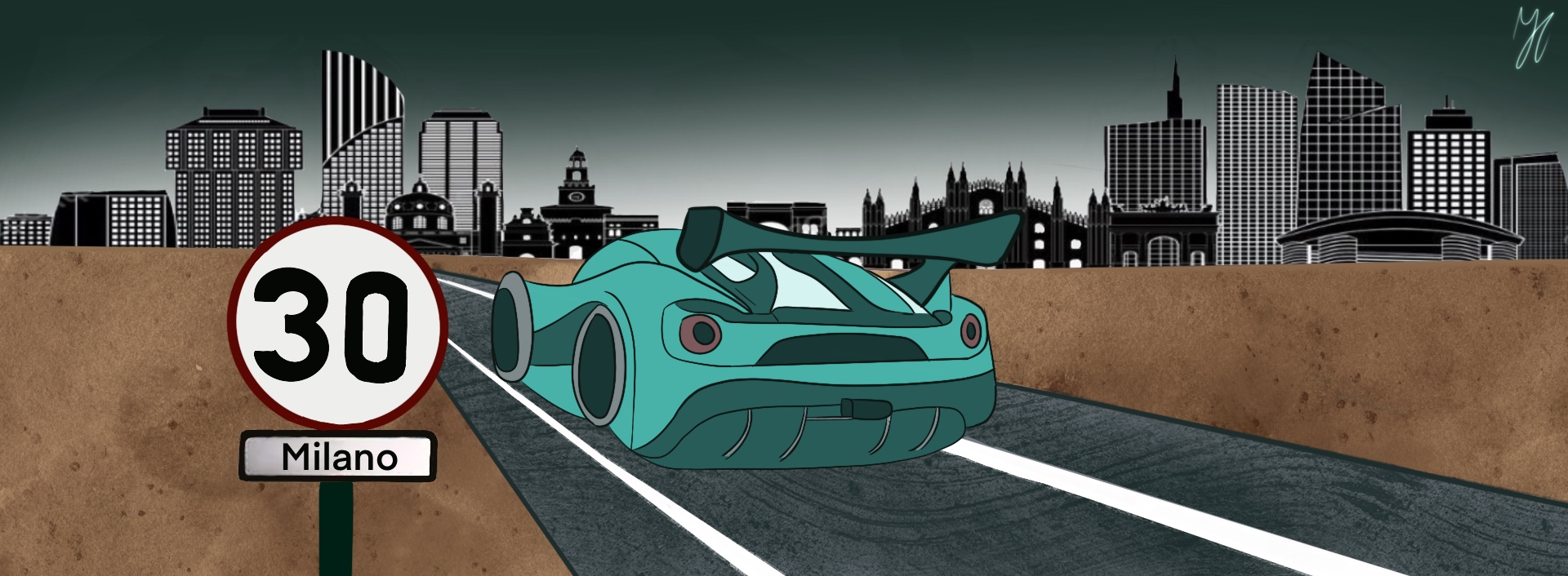 Illustrazione digitale di Ilaria Coppola, 2023, diplomata al Liceo artistico Volta di Pavia