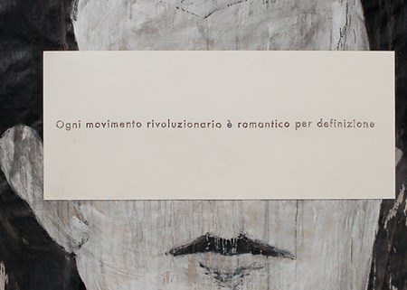Antonio Gramsci, 2012, carbone su carta. Opera di Sandro Mele. 