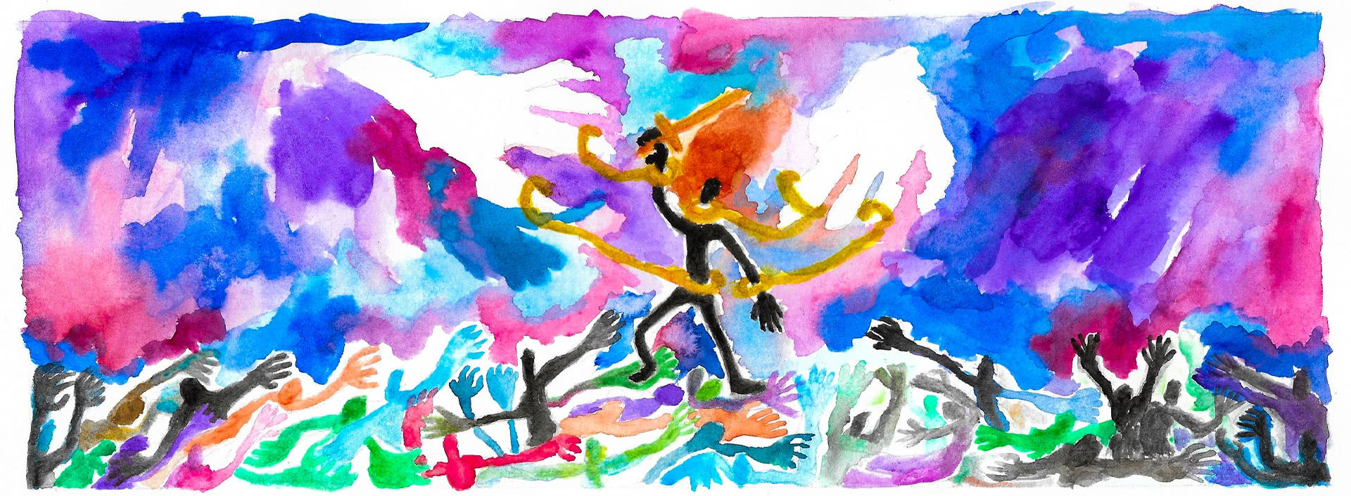 Illustrazione di Mirko Barcaiolo, 2022, studente del Triennio in Pittura e Arti Visive, NABA, Nuova Accademia di Belle Arti. Tecnica grafite e acquerello