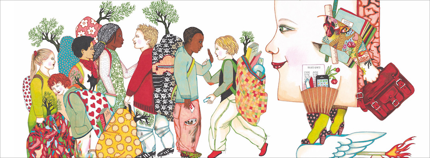 Illustrazione di Emmanuelle Houdart tratto dal libro " Il mio pianeta ", Logos, 2017 