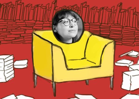 Illustrazione di Laura Bornea, 2021 - la sigla delle interviste "Il profumo delle pagine" è cantata da Laura Salvi - compositore Marco Zoppi
