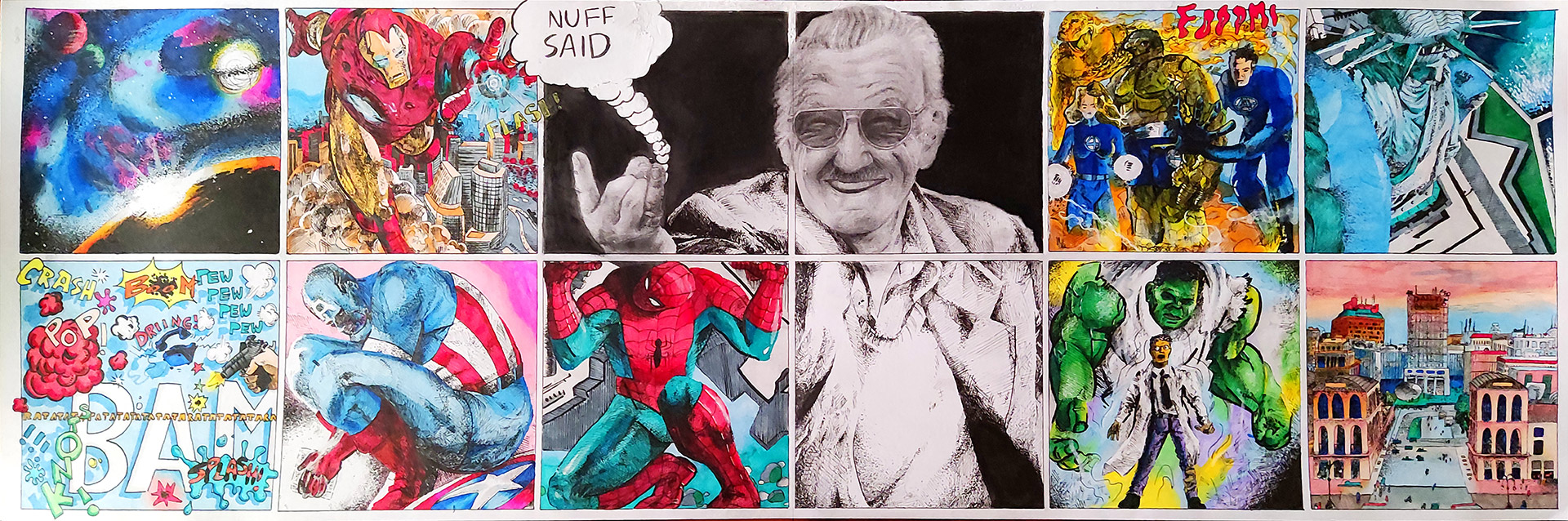 Illustrazione di Ezio Mannarino, 2022, Liceo artistico A. Volta di Pavia. Tecnica mista