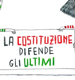 Illustrazione tratta da "La Costituzione spiegata ai bambini" di Francesca Parmigiani e Dora Creminati, Becco Giallo 2020