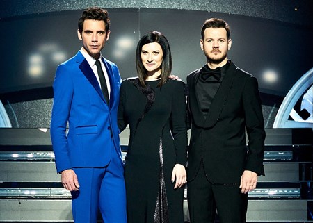Eurovision 2022. Mika, Laura Pausini e Alessandro Cattelan / EBU Giulio Rustichelli