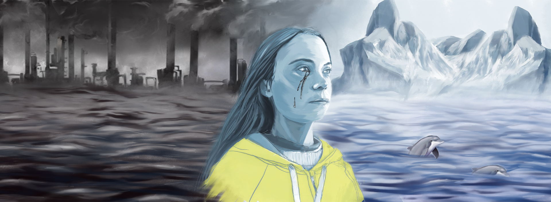 Illustrazione di Larisa Flutur, 2023, studentessa il Liceo artistico A. Volta di Pavia, tecnica mista 